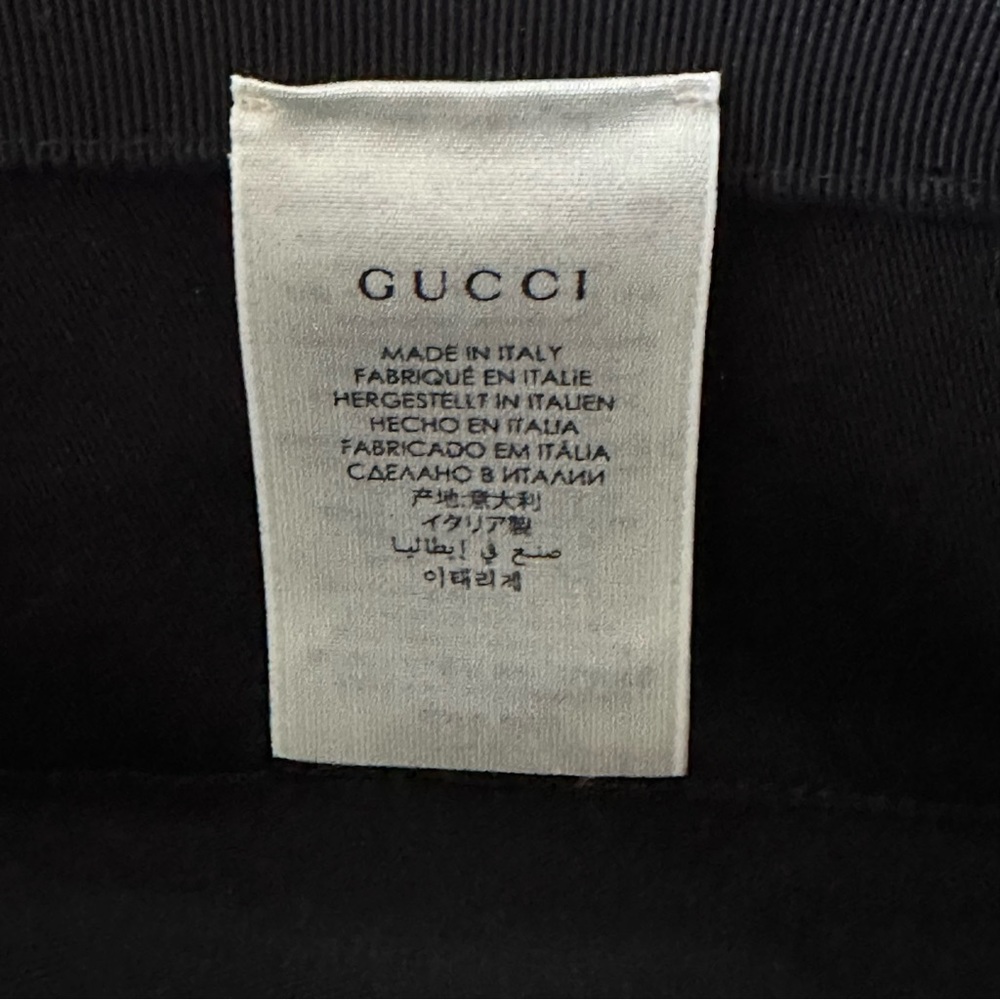 NWT UNISEX Gucci PSYCHEDELIC Black Coated Canvas Fedora GG Star Print Hat - Picture 8 of 10